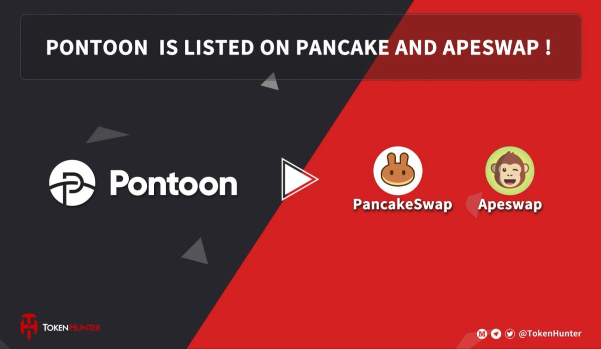 🤩<a href="/PontoonFi/">Pontoon Finance</a> $TOON is listed on <a href="/PancakeSwap/">PancakeSwap</a> and <a href="/ape_swap/">ApeSwap (old handle)</a> Now!

⬇️Trading
👉🏻ApeSwap: info.apeswap.finance/token/0xaee433…
👉🏻PancakeSwap: pancakeswap.finance/info/token/0xa…
