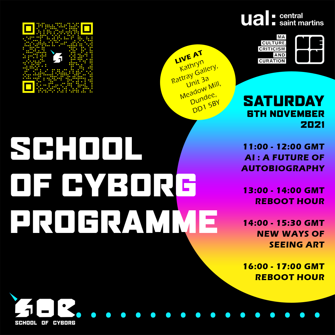 cyborg_school's tweet photo. Here's the official programme for the SoC weekend!
Tickets for the online venues are on eventbrite (LINK IN BIO!) If you want to reserve a in-person seat, drop us a DM!

#cyborg #digitalart #digital #art #technology #artificialintelligence #queerart #artweekend #arttalks https://t.co/xgkT5aNMnr