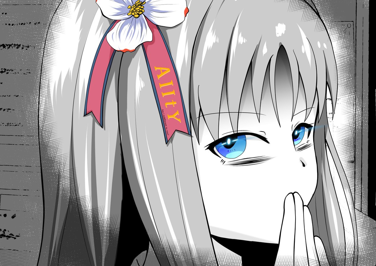 いつも着けている耳飾りではなく白い花を挿していて併せて何か書かれていたので読もうと凝視していると「これはアメリカヤマボウシ。ハナミズキと言うのが一般的でしょうか。いつも着けているロゴと同じく今の気持ちを身に付けて行動したいと思いましたので」と手で口元を隠しつつ微笑むグラスワンダー 
