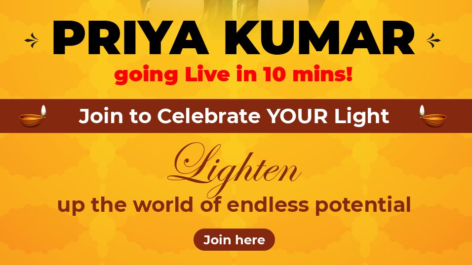 kumarpriya's tweet photo. Going LIVE at 5pm now!
𝐂𝐞𝐥𝐞𝐛𝐫𝐚𝐭𝐢𝐧𝐠 𝐘𝐎𝐔𝐑 𝐋𝐢𝐠𝐡𝐭
𝐑𝐞𝐠𝐢𝐬𝐭𝐞𝐫 𝐟𝐨𝐫 𝐅𝐑𝐄𝐄: https://t.co/pdoqAxg1va

#priyakumar #livesession #live #SaturdaySessions #selfconfidence #potential #growthmindset #geniusinside #successmindset https://t.co/UMC4l6DYIg