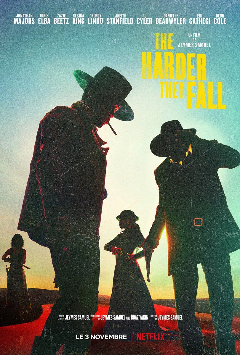 "Ces personnes ont existé."
C’est ce qu’explique le réalisateur Jeymes Samuel à propos de son film «The Harder They Fall» qui sortira le 03 nov sur Netflix. Avec ce Western produit par Jay-Z, le réalisateur a voulu mettre en scène les cow-boys noirs oubliés de l’histoire des US🇺🇸