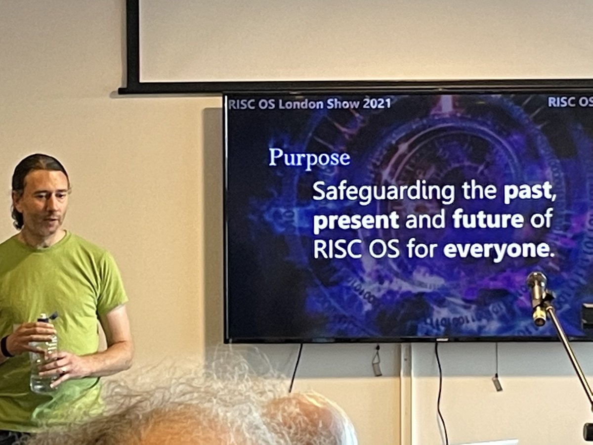 archiveriscos's tweet image. “Safeguarding the past, present and future of RISC OS for everyone.” @risc_os’s presentation at #RISCOSLondon2021