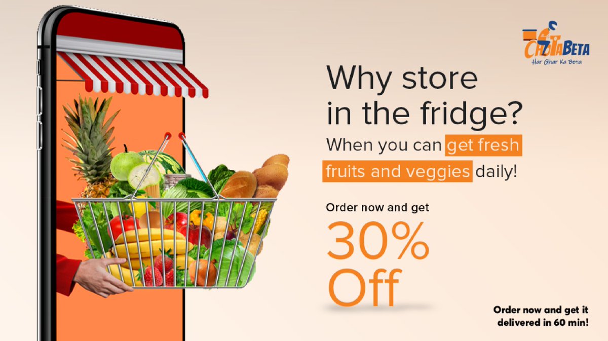 ChotaBeta's tweet photo. Freshest of fruits and vegetables with 30% discount everyday only on ChotaBeta- Your mobile supermarket 

#homedelivery #onlinegroceries #chotabetaa#rajahmundry #nellore #Hyderabad #vijayawada #kakinada #tirupathi https://t.co/lf70OuqETA