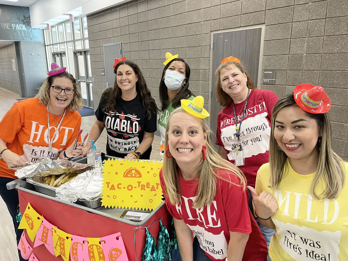 Tac-o-Treat from the Taco Belles. Most fun day ever! We had such a good time spreading taquito love to our Husky Family! <a href="/PrincipalPaz/">Dr. David Paz</a> <a href="/HaskettJH/">Haskett Junior High</a> #WeAreHaskett