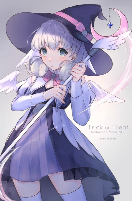 "Trick or Treat…こ、これで良いか?"
去年に引き続きメリアちゃんに魔女になっていただきました💜Happy Halloween 👻 ✨
#Halloween2021 