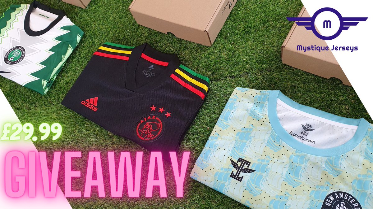 Massive giveaway 🚨
To celebrate our new look website 👀

We are giving away 10, YES 10 free mystery football jerseys! 👕❓📦

Adults from only £29.99 you can get yours here:
 👉 MystiqueJerseys.com

To enter:
🔄 Retweet 
🤝 Follow us <a href="/MystiqueJerseys/">Mystique Jerseys</a>