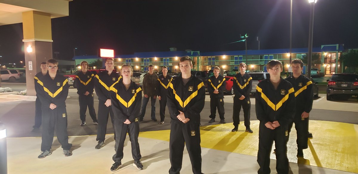 HOOAH!! First competition in nearly two years! Cadets are super excited to compete in Jonesboro, AR on this beautiful Saturday morning! Go Pointers!!