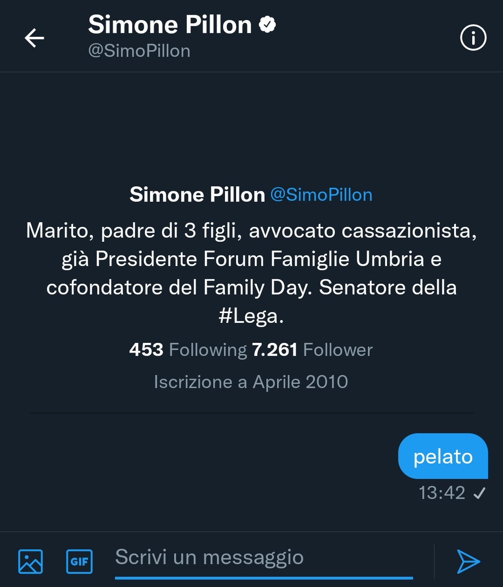 Do del "pelato" a Pillon finchè non mi blocca (@p1llonpelato) on Twitter photo 
