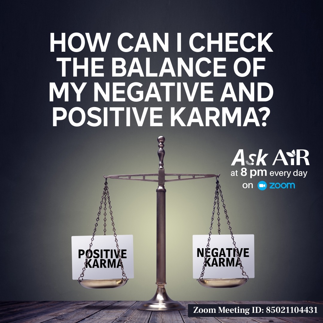 AiR_AtmaninRavi's tweet photo. How do we know if we have more positive karma or negative karma in our karmic account? Can we find out if all our negative karma has been negated? Is there any way we can check our karmic account? Ask AiR!
#Karma #AskAiR #ZoomCall #Questions #PositiveKarma #NegativeKarma https://t.co/BwpGNWTFnZ