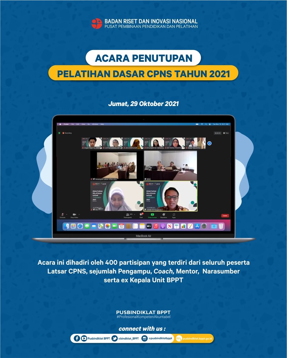 bindiklat_BPPT's tweet photo. Berdasarkan hasil sidang penilaian dan evaluasi akhir, sejumlah 280 peserta Latsar CPNS dinyatakan lulus dengan predikat "Sangat Memuaskan" berjumlah 132 orang dan "Memuaskan" berumlah 148 orang. Adapun 1 orang peserta dinyatakan Tidak Lulus dengan status mengundurkan diri. https://t.co/JuejbH0cmq
