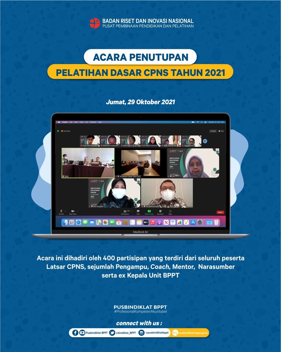 bindiklat_BPPT's tweet photo. Berdasarkan hasil sidang penilaian dan evaluasi akhir, sejumlah 280 peserta Latsar CPNS dinyatakan lulus dengan predikat "Sangat Memuaskan" berjumlah 132 orang dan "Memuaskan" berumlah 148 orang. Adapun 1 orang peserta dinyatakan Tidak Lulus dengan status mengundurkan diri. https://t.co/JuejbH0cmq