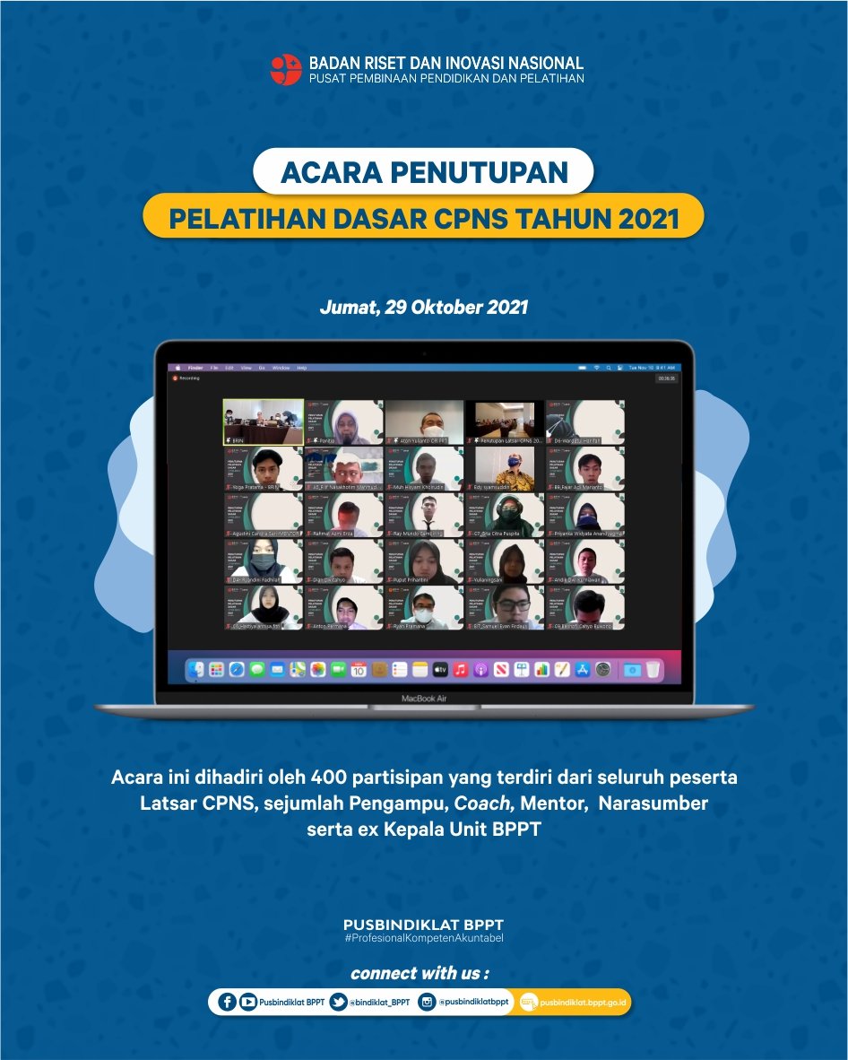 bindiklat_BPPT's tweet photo. Berdasarkan hasil sidang penilaian dan evaluasi akhir, sejumlah 280 peserta Latsar CPNS dinyatakan lulus dengan predikat "Sangat Memuaskan" berjumlah 132 orang dan "Memuaskan" berumlah 148 orang. Adapun 1 orang peserta dinyatakan Tidak Lulus dengan status mengundurkan diri. https://t.co/JuejbH0cmq