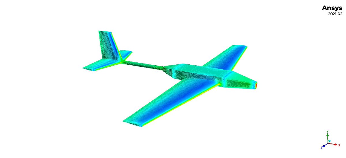 Hatio_HT's tweet photo. This is how I used @ANSYS  fluent to study and optimize the aerodynamic properties of the RC airplane model designed using  @ADSK_Inventor for  #2021AerospaceChallenge https://t.co/cO3QCmQZhn