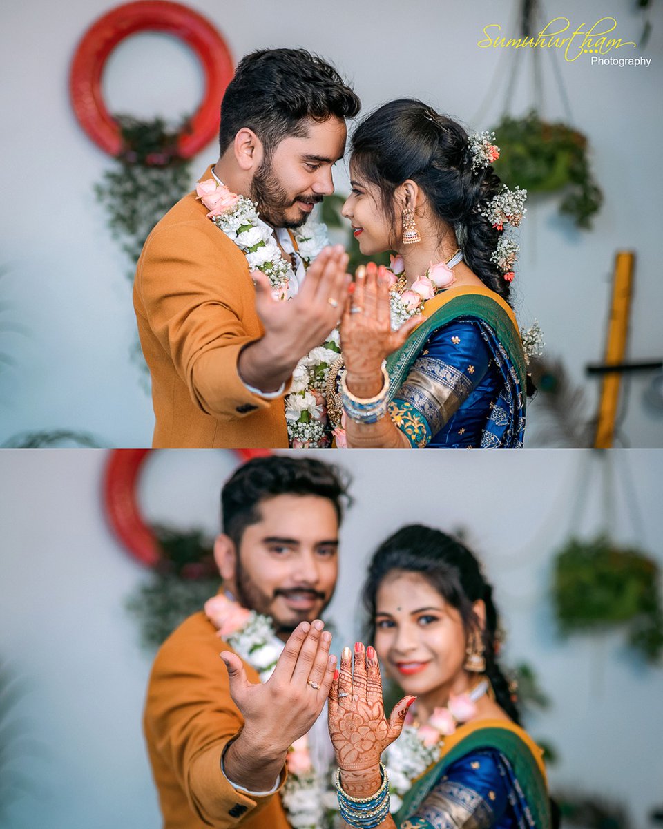 Siri challa + Punith Engagement Magical Moments...
Two Worlds collided, Taking step towards their forever... 
Heartwarming moments from this couple's Engagement ceremony were too adorable that you literally can't take over your eyes...