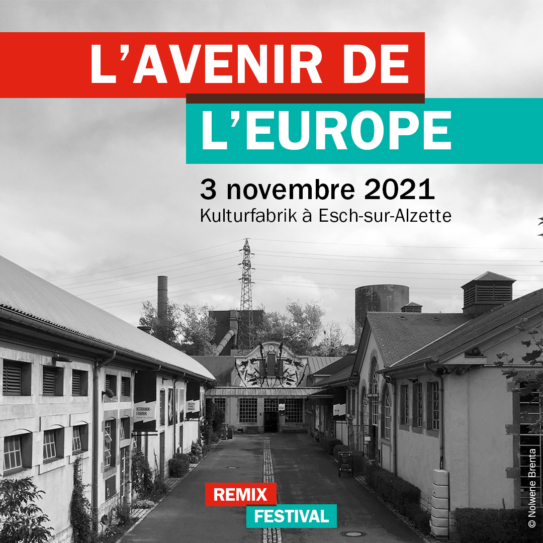 Esch_2022's tweet photo. Imagine Europe’s Future! Intercultural creation, sustainability, language, architecture and much more – how do you envision our future? Join the discussion at Kulturfabrik in Esch-sur-Alzette on November 3rd, 2021 at 7pm!
https://t.co/uWHtsXgxC7
#remixeurope #remixfuture https://t.co/pNQea1xO68