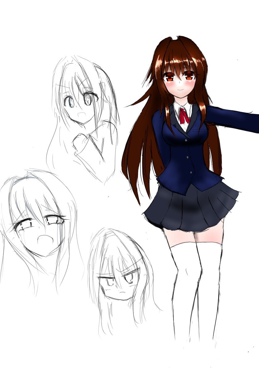 #自キャラ初描きと現在
高1から始まり大学生にもなりました。 