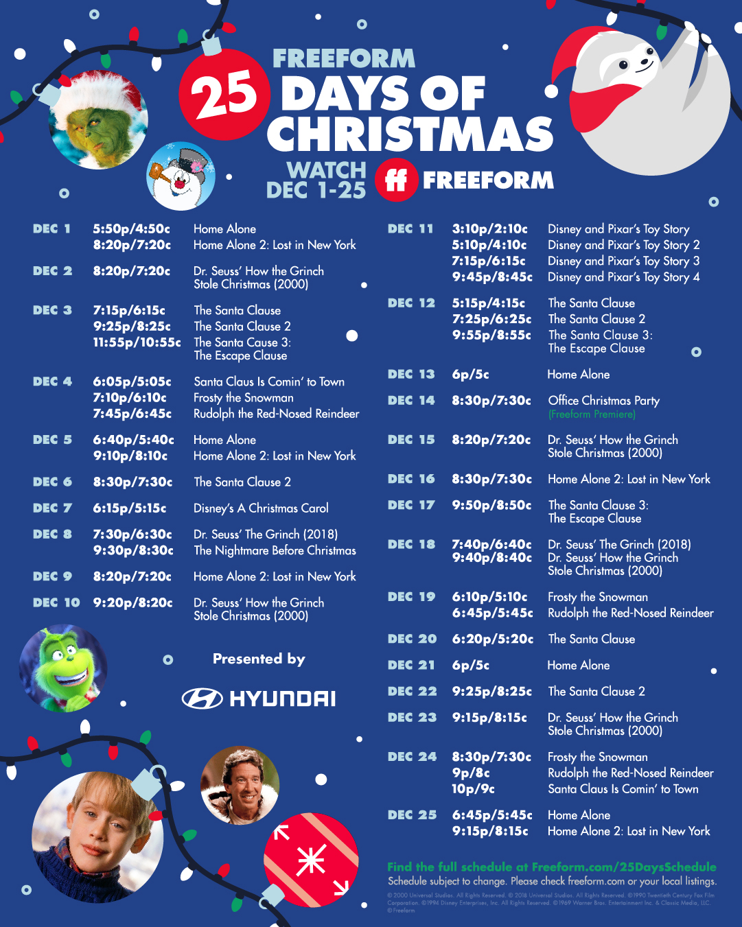 Abc Spark 25 Days Of Christmas 2022 25 Days Of Christmas On Twitter: "It's The Best Time Of Year! Check Out The  #25Daysofchristmas Lineup. Full Schedule: Https://T.co/Xaovswddso. @Hyundai  #Ad Https://T.co/Uu07H6Uzej" / Twitter