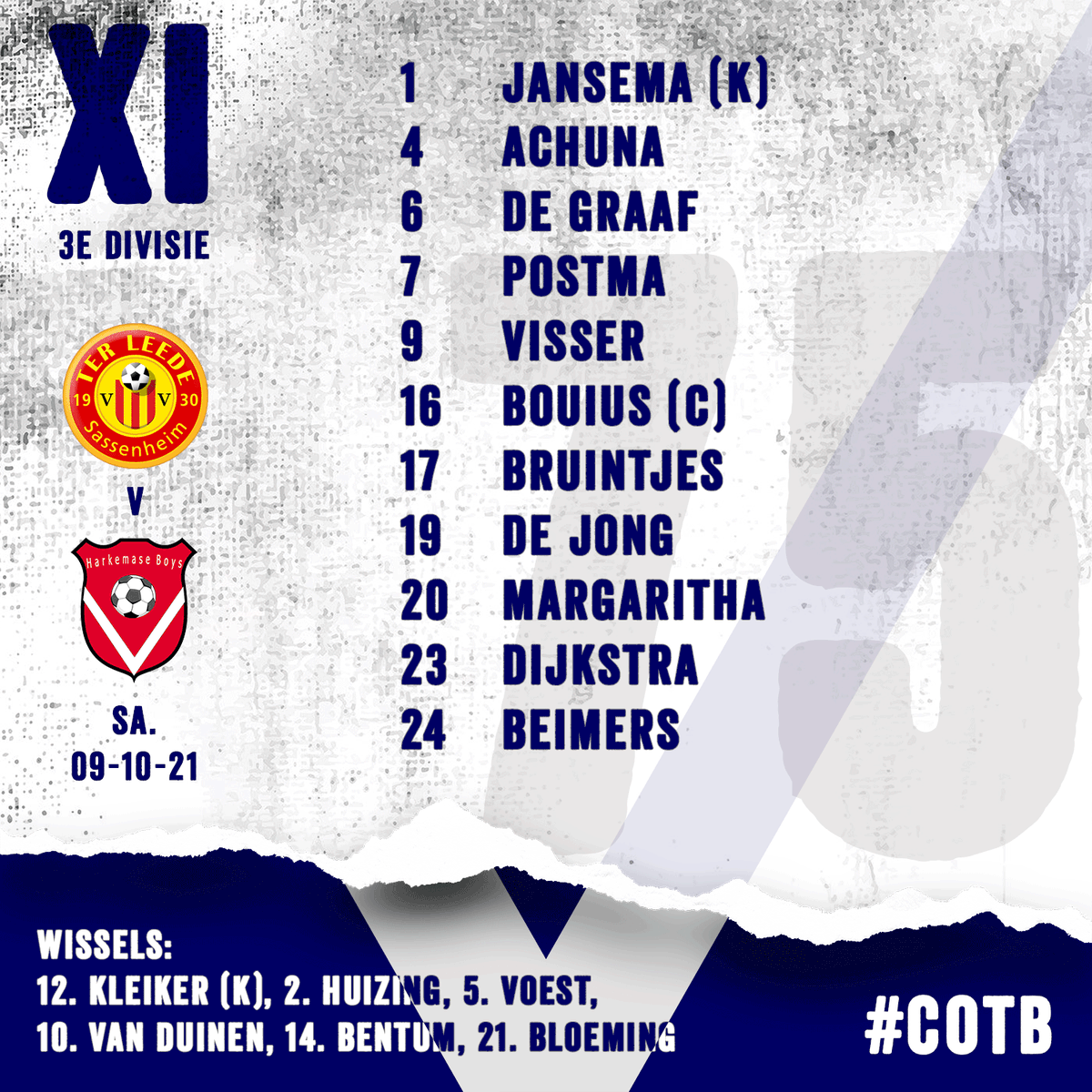 HarkemaseBoys's tweet photo. Opstelling: #terhar 🔵🔵 https://t.co/lmzPh0KGHd