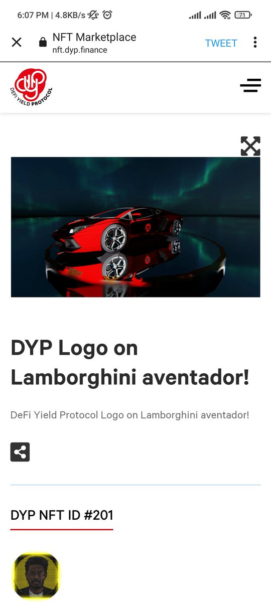 Keran490's tweet photo. @dypfinance This my favorit NFT on dyp finance , Lambo 🚀

@injak1234 @davidcokz  @TheCryptoLark 

#NFT #NFTS #DYP $DYP https://t.co/nGWUgfIaNC