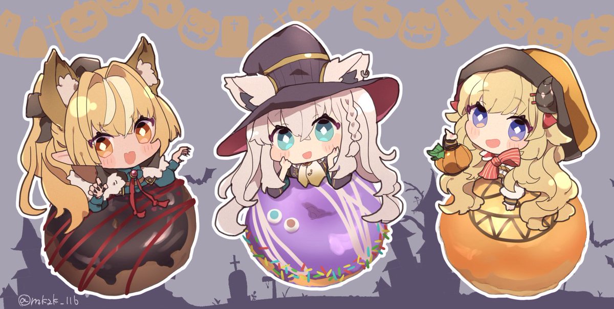 フブキ「ハロウィン🍩
#絵フブキ #つのまきあーと #しらぬえ 」|じんらのイラスト