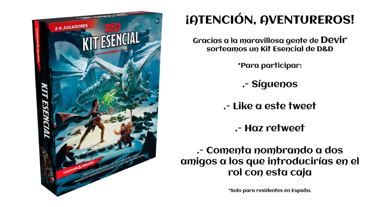 SalvCarisma's tweet photo. ¡Celebramos una nueva Alianza (del Metal) con un pedazo de sorteo! 🎁

¡Sigue las intrucciones para llevarte a cada un Kit Esencial de D&amp;D! 🐉

Recuerda seguir a @DevirIberia para enterarte de todos los lanzamientos 💕 https://t.co/szBZyYmDTE