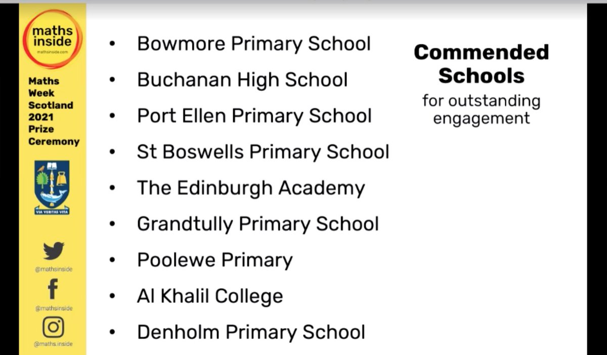 Very warm congratulations to all Commended Schools for outstanding engagement with #mathsinside 2021 #PhotoCompetition as part of #MathsWeekScot #mathsinside #mathsinsideWild #mathsinsideHome #mathsinsideClimate @UofGlasgow @UofGMaths_Stats @tentivetodetail #maths