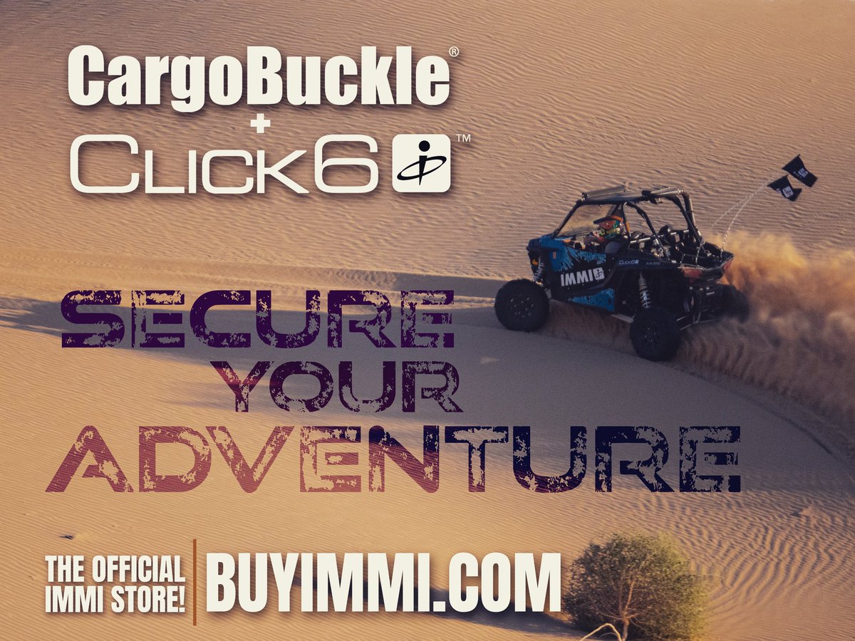 BuyIMMI's tweet photo. Secure Your Adventure! See us at Glamis today. We got #CargoBuckle retractable tie-downs. Get on and off the dunes fast. Just Hook, Ratchet, and Go. Shop Online at the Official IMMI store. https://t.co/UwoytNgdSR  #glamis #glamisdunes #utv #tiedown #click6 https://t.co/Ex1h4Hh0MD