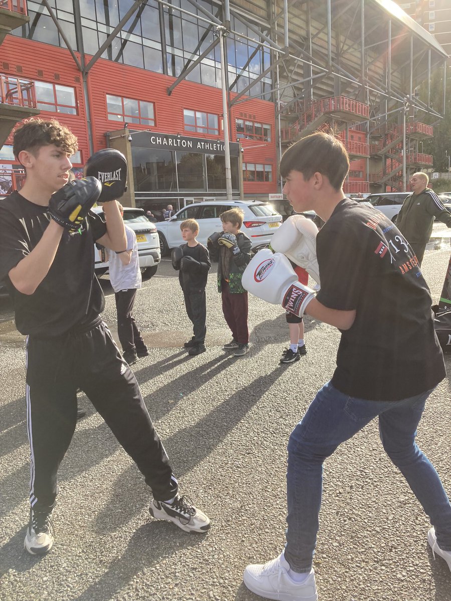 CAFCTrust's tweet photo. Come down to The Valley now to have a go at judo with @METROJudoClub or try your hand at boxing with Champions 4 Change! @YoungGreenwich #CAFC https://t.co/hxDNFTf7TI
