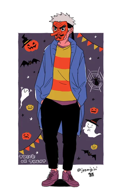 仮装はしないけどハロウィンっぽい服は着ちゃうおしゃれジジィうろこだき👺 