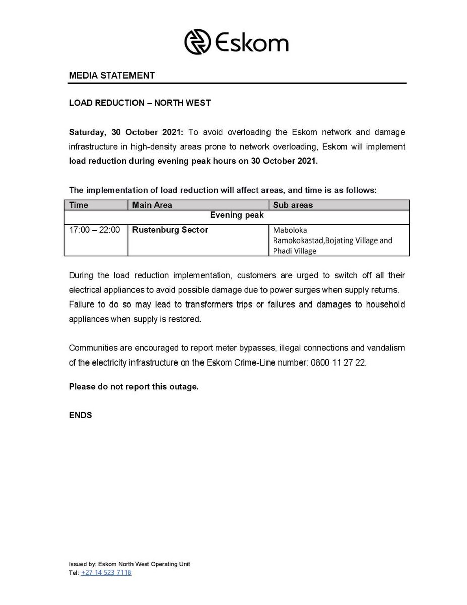 Eskom Hld SOC Ltd tweet media