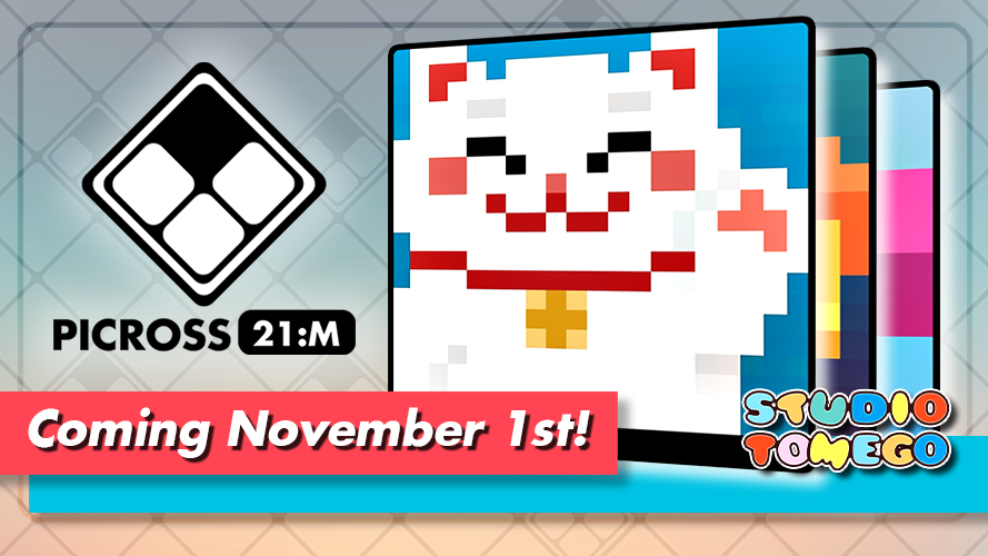 StudioTomego's tweet image. Hello World! We're back!

Do you like Picross? We love Picross! Here's a special sneak peek of what we will be releasing Monday November 1st, 2021: Picross 21:M! We can't wait for you to play it! Stay tuned to our Twitter!

#ScreenshotSaturday #Gamedev @YoYoGames
 #NintendoSwitch