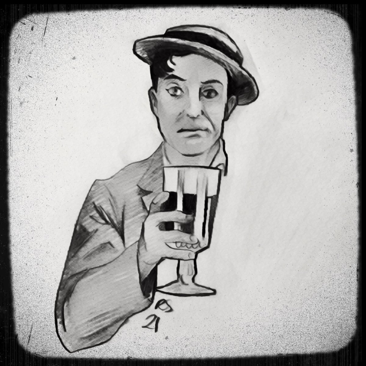 BusterKeatonSoc's tweet photo. It’s the penultimate day of our annual #artcontest #Bustober &amp; today’s prompt is: BEER
To find out how you can take part and to see all the entries so far, go to https://t.co/KHuuIByoNX 
#busterkeaton https://t.co/QwVWWPBo3T