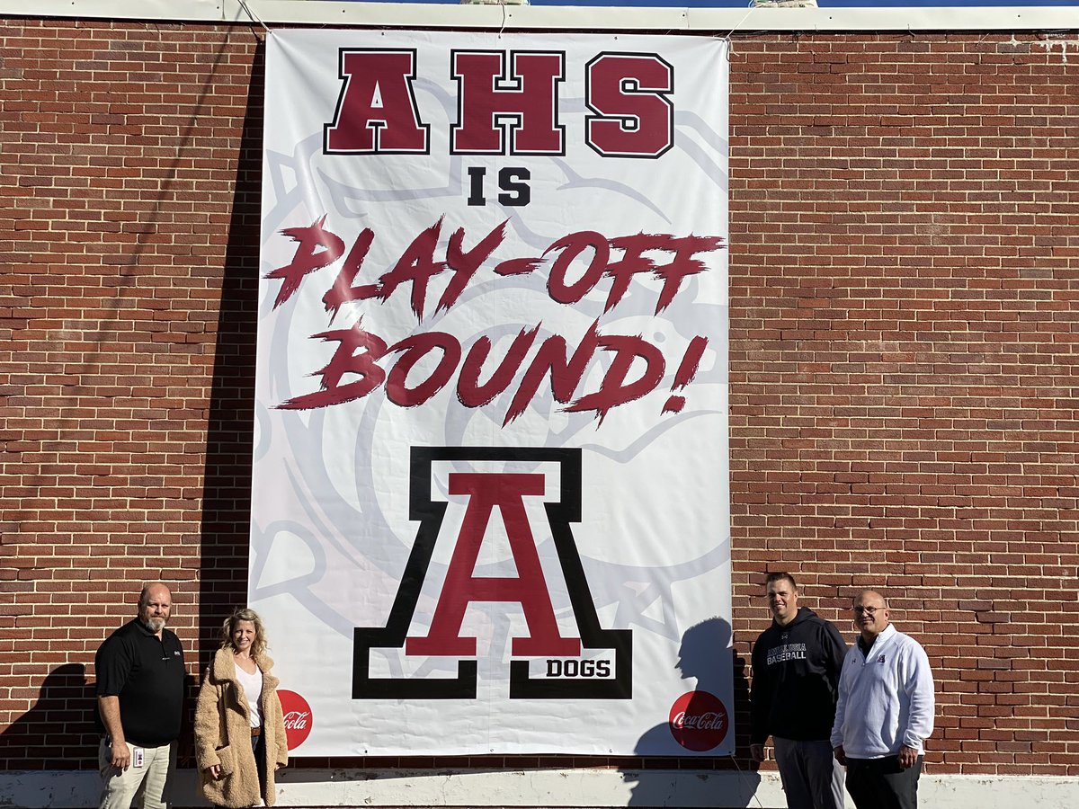 andalusia_high's tweet photo. Big thanks to Coca-Cola for playoff banner! Looks great! https://t.co/0zwSqfd6nb