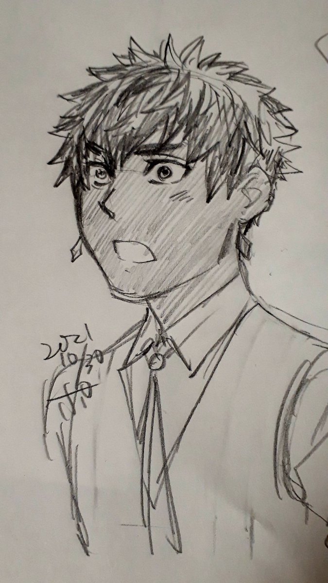 ネームは適当な絵でしか描いてないんで、たまにはキャラ絵の練習。(アナログです)
イメージはあるけど、しっかり決めてないから描く度にちょっと違う気がする…#新作師弟まんが 