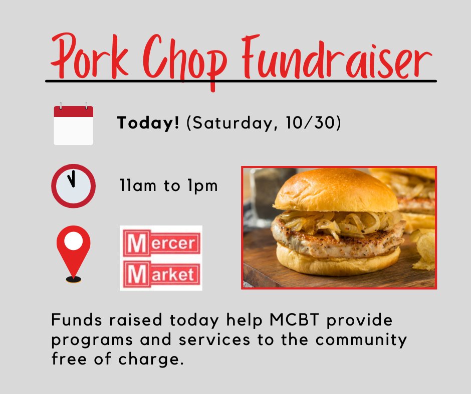 MCBT2016's tweet photo. Grab a delicious pork chop and help us serve our community😊 Details below! ⤵ #community #fundraiser #MCBT https://t.co/CcyTpudsJp