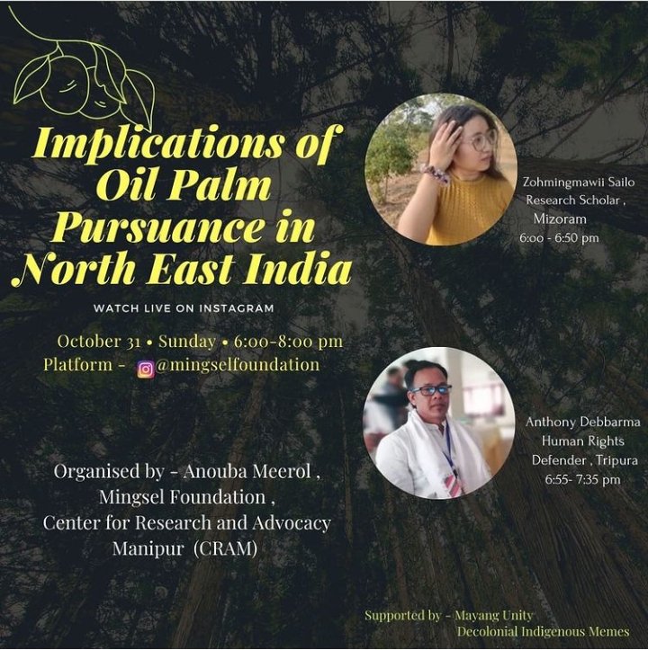 AnoubaMeerol's tweet photo. For our last session, we have Zohmingmawii Sailo, a researcher from Mizoram, and Anthony Debbarma, a Human Rights defender from Tripura. Join us tomorrow on Mingsel Foundation's Instagram page (@ mingselfoundation ) https://t.co/tO0krdZa1X