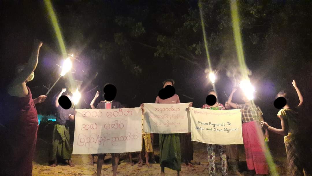 "မြန်မာပြည်ကို ကယ်တင်ရေး စစ်ကောင်စီကိုငွေမပေး"

ယနေ့ည အသံမတိတ်တဲ့ပြည်/ခွန်သပိတ်...

#FreezePaymentsToJuntaandSaveMyanmar 

#Total_StopSponsoringSAC 

#Chevron_StopSponsoringSAC 

#KeepOurGasRevenueinEscrowAccount 

#SanctionMOGE 

#POSCO_StopSponsoringSAC 

#Oct30Coup

#အဂ္ဂဝံသ