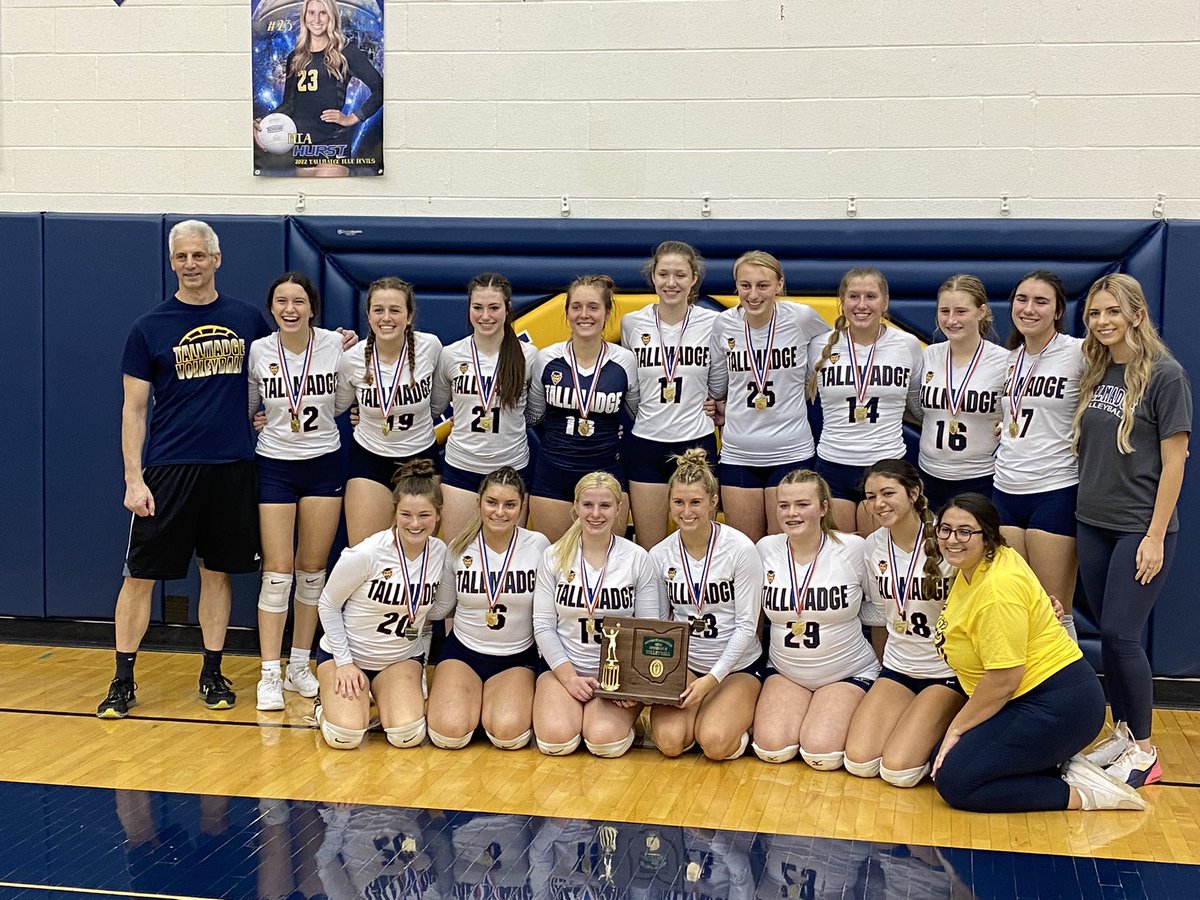 Tallmadge_AD's tweet photo. We are…. District Champs!!! Congrats to all the coaches and players!! What a season and we aren’t done yet! Let’s go!! @Tallmadge_Vball @tcstweets1 #family #TTown https://t.co/SlW5ofVwaz