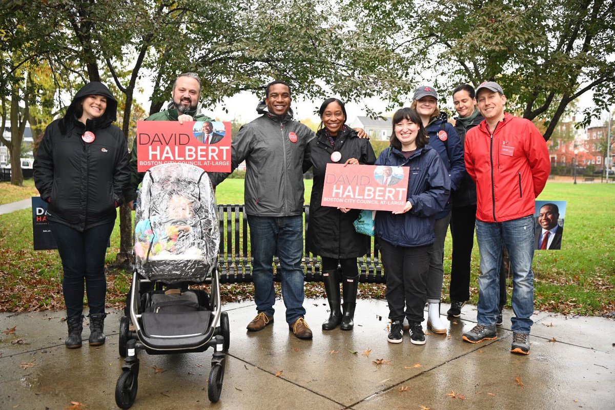 votehalbert's tweet photo. 🌧️ couldn’t stop us from having a blast on the doors in #Dorchester with @andreaforboston & #TeamAndrea earlier today. #TeamHalbert is so grateful to have her support on the ground this GOTV weekend! #bospoli https://t.co/EPaCaGTykd