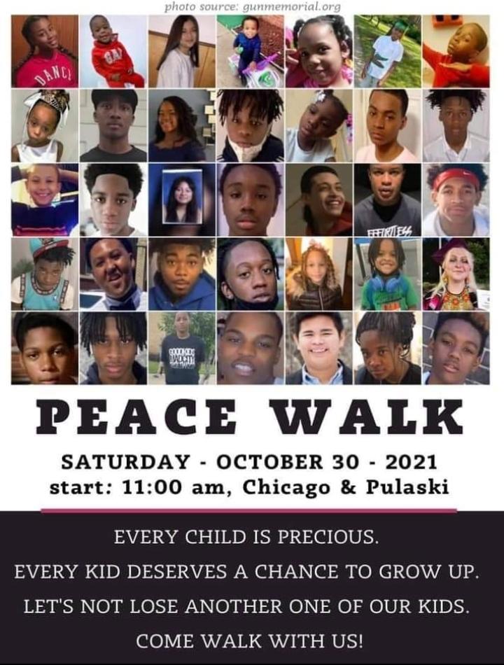 ChicagoCAPS11's tweet photo. A Peace Walk Was Conducted In The West Humbold Park Community To Take A Stand Against Gun Violence.  "No Kids Die In The Chi Peace Walk" https://t.co/vgQUnKDzEt
