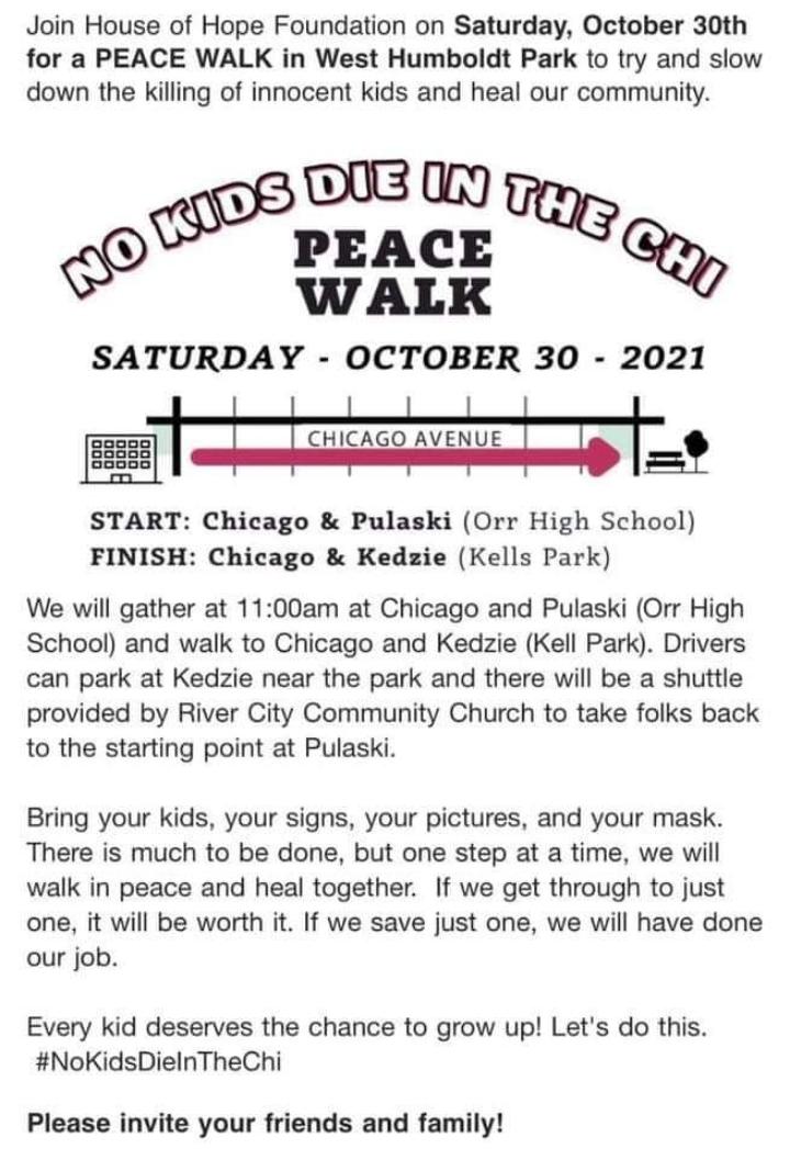 ChicagoCAPS11's tweet photo. A Peace Walk Was Conducted In The West Humbold Park Community To Take A Stand Against Gun Violence.  "No Kids Die In The Chi Peace Walk" https://t.co/vgQUnKDzEt