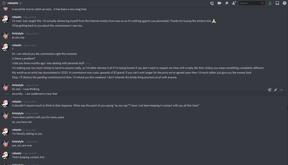 antsstyle's tweet photo. Personally, I think this behaviour from @Robaato_Art counts in the "what the fuck is this deranged shit" category.

(Context: I paid for this in Feb 2020, waited over 2 years for the previous commission. Didn't mind the waiting, but the total disrespect and 0 communication...) https://t.co/V0kfC4bT8o