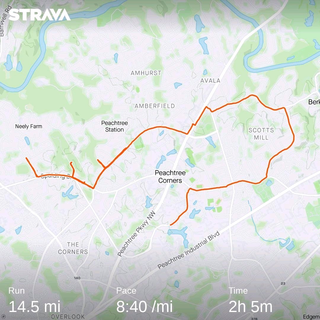 MarkSinderson's tweet photo. Long run w/8x1 minute fartlek at 5k effort. Less than 4 weeks to @AtlantaTrack Thanksgiving half marathon https://t.co/huJpIvINNW https://t.co/57Rn4Gy7uB