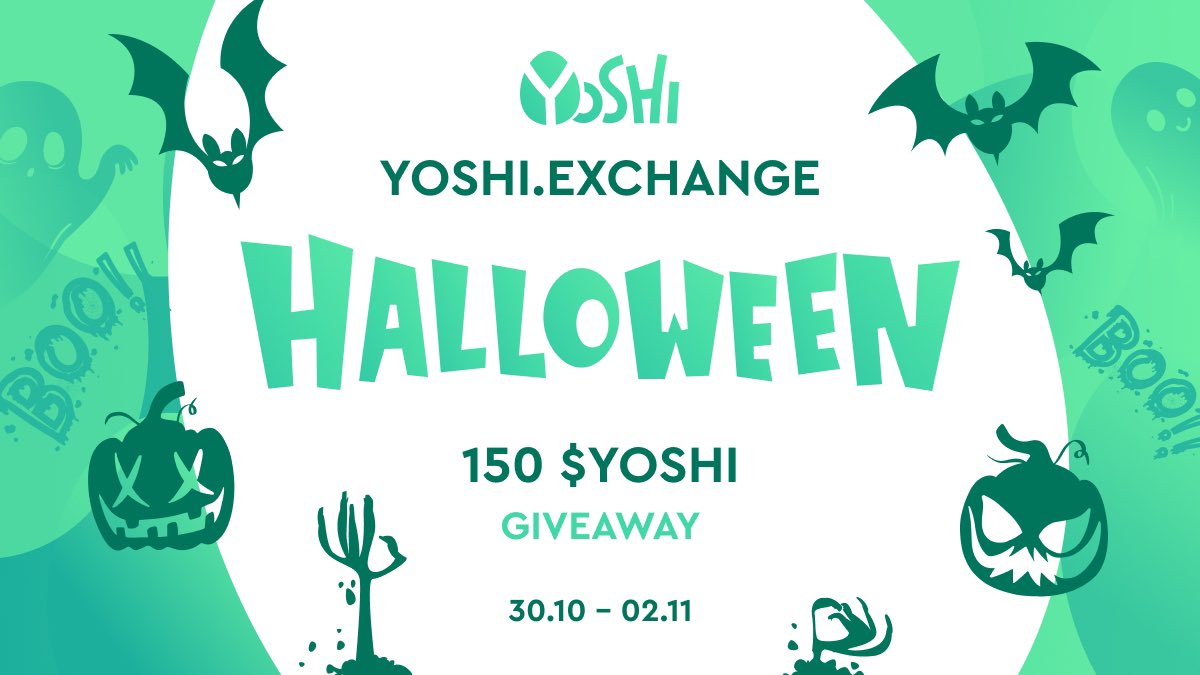 YoshiExchange's tweet photo. Trick or treat!🎃

This #Halloween tell us a story about horrors and tricks of #token purchase😱☠️

10 scariest ones will certainly gain treats of 15 $YOSHI each!

💥Share your issues while #token purchasing
💥Retweet
💥Use #YoshiExchange - the simpliest way for swapping crypto https://t.co/1dmUNj2scy