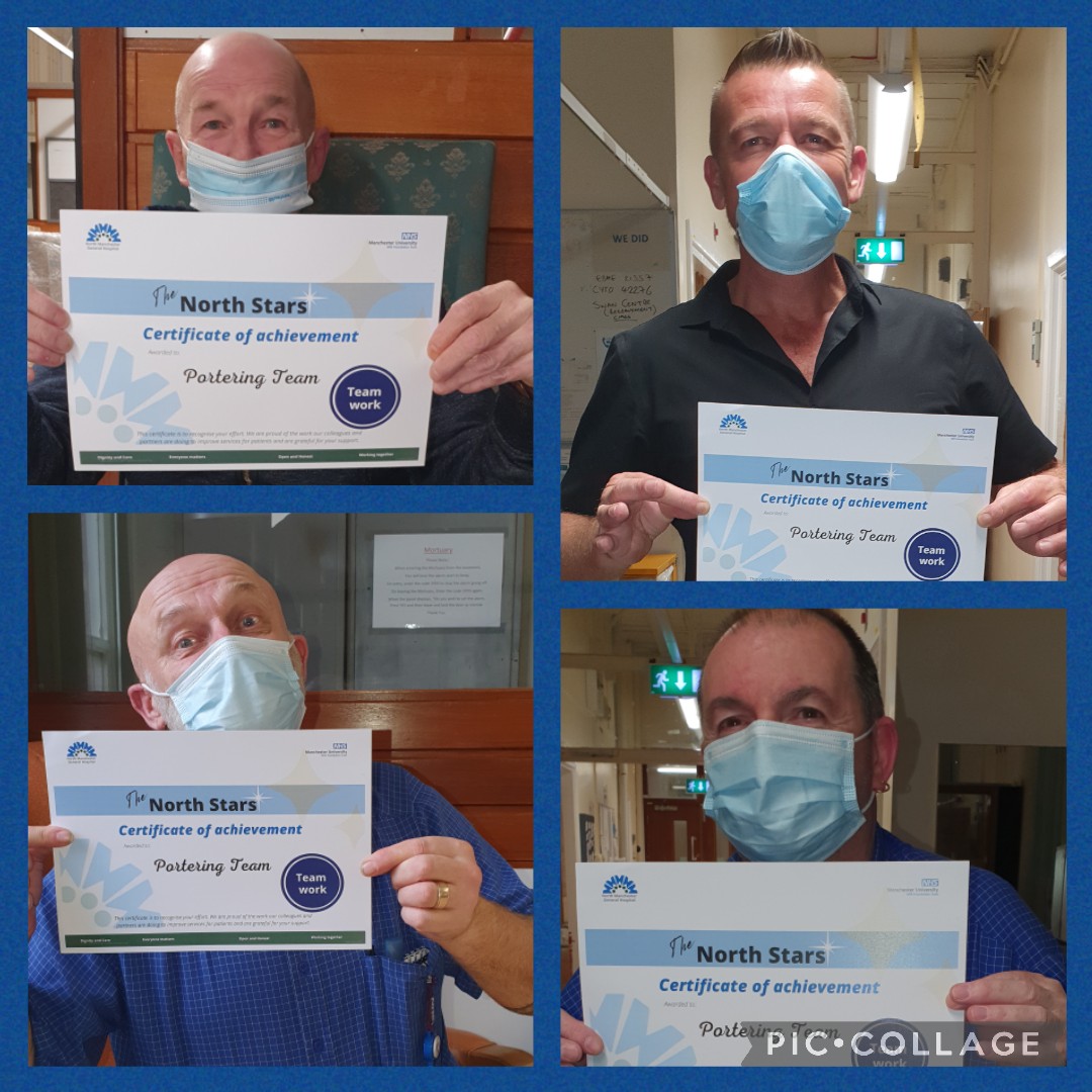 Lambtez66's tweet photo. Recognised at last @NorthMcrGH_NHS #Porters @MFTnhs 
Team of the Month
Well done lads 👍👏👏👊😷 https://t.co/bHyFfz0LdY