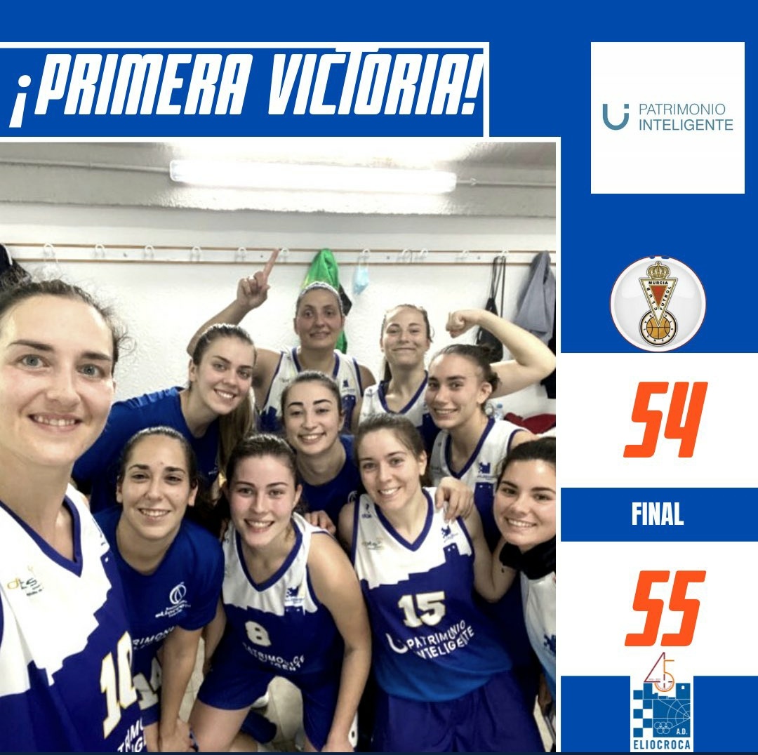 Baloncesto. 
Primera victoria de <a href="/ADEliocroca/">A.D. Eliocroca</a> en Primera Nacional Femenina.
Las lorquinas ganaron a @rmubaloncesto en la prórroga (54-55).🏀