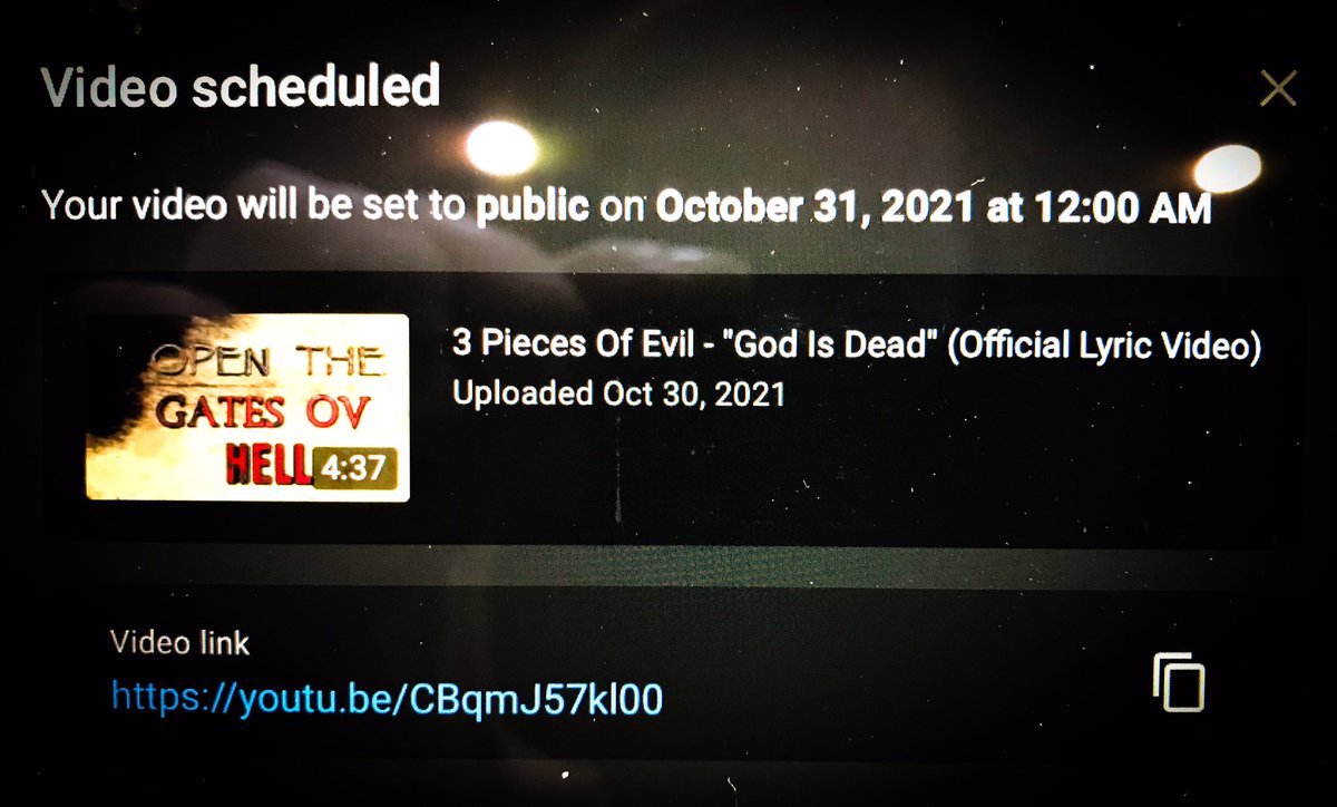 The single, “God Is Dead” Official Lyric Video that I made will be released tonight at midnight on YouTube!🤘🏻🖤