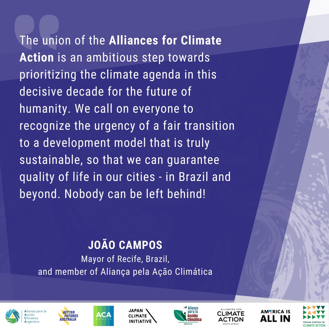 “Nobody can be left behind” in the transition to 1.5°C and net-zero futures in their countries. 🇧🇷 Brazilian leaders are working together to realize a fair transition in their country and beyond. #COP26 #G20