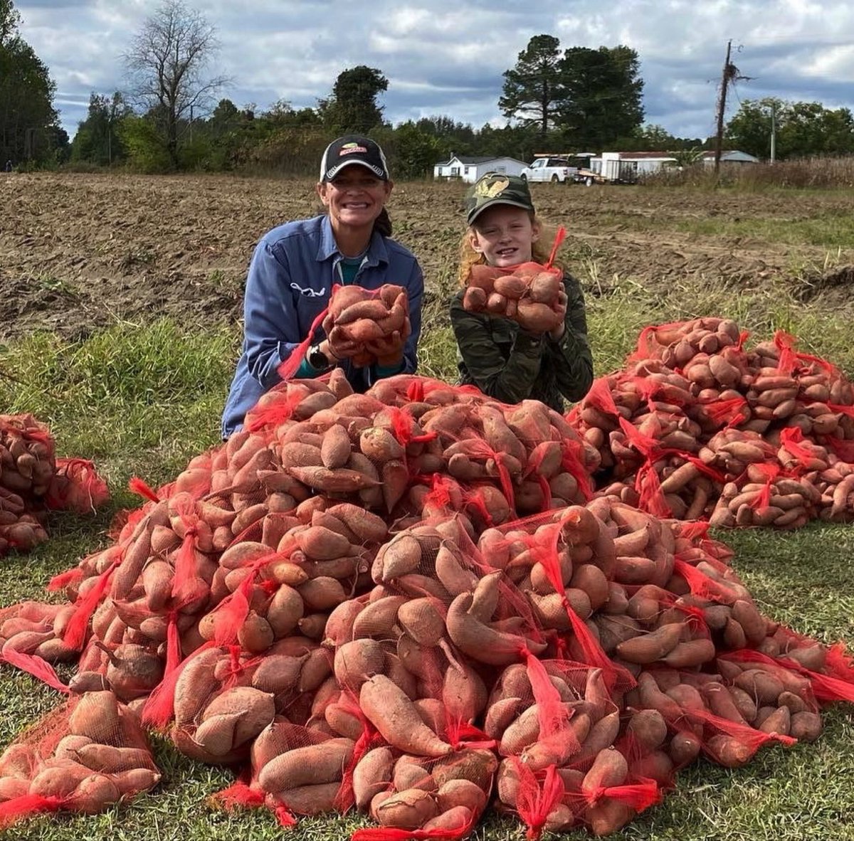 mcmarshall14's tweet photo. We spent the morning #gleaning sweet potatoes &amp; working to #EndHunger as part of #YamJam with @societystandrew. Gave ourselves a 100 bag goal &amp; ended with 101 bags. That’s over 1,000 pounds of sweet potatoes that will provide over 3,000 servings of food. Finlay repped @wmmsffa https://t.co/U5YOAxFec0