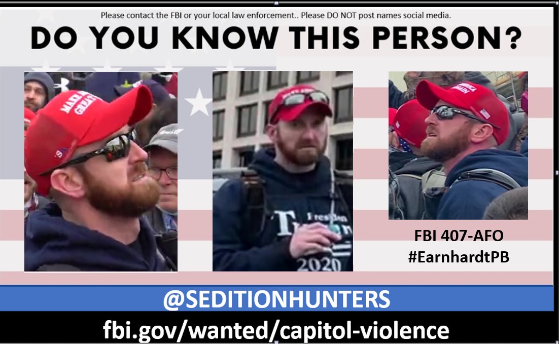 SeditionHunters's tweet photo. Please share across all platforms. Do you Know this individual?? Please contact the FBI with 407-AFO #EarnhardtPB #DCRiot #CapitolRiot #DomesticTerrorism https://t.co/31k4N1r5Oa #DoYouKnow https://t.co/FEifEUclY4